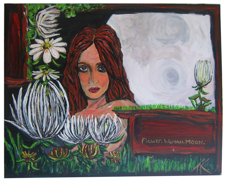 flower woman moon tim kelly artist